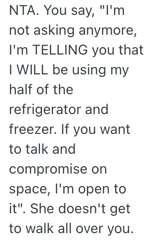 Screenshot 2025 03 29 at 6.48.55 PM Roommate Used Part Of A Shared Refrigerator For Her Things, But Her Roomie Wasnt Happy About Giving Up Any Space